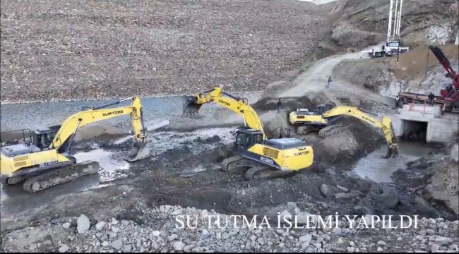 Narman Şehitler Barajı'nda su tutulmaya başlandı