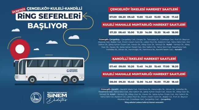Üsküdar'da Çengelköy - Kuleli - Kandilli ring seferleri başlıyor