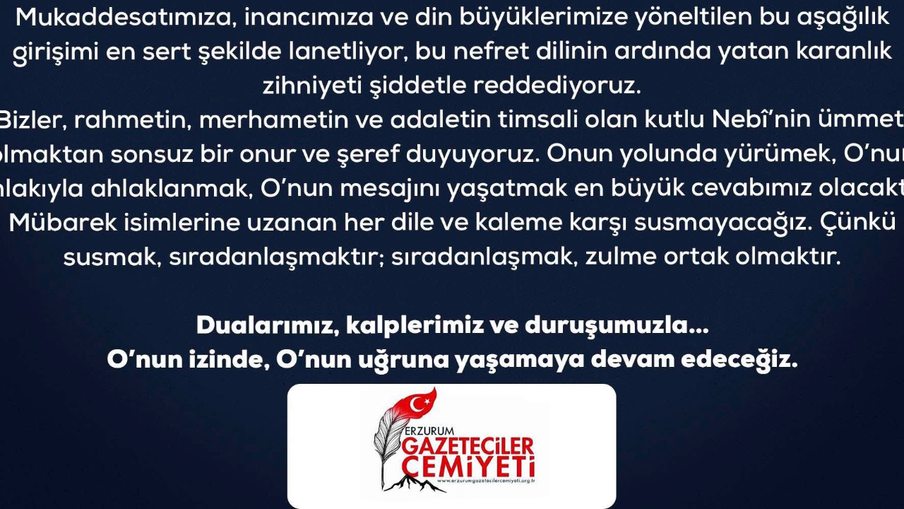 EGC’den Hz. Peygamber’e Saygısızlık Yapan Karikatür Dergisine Kınama Mesajı