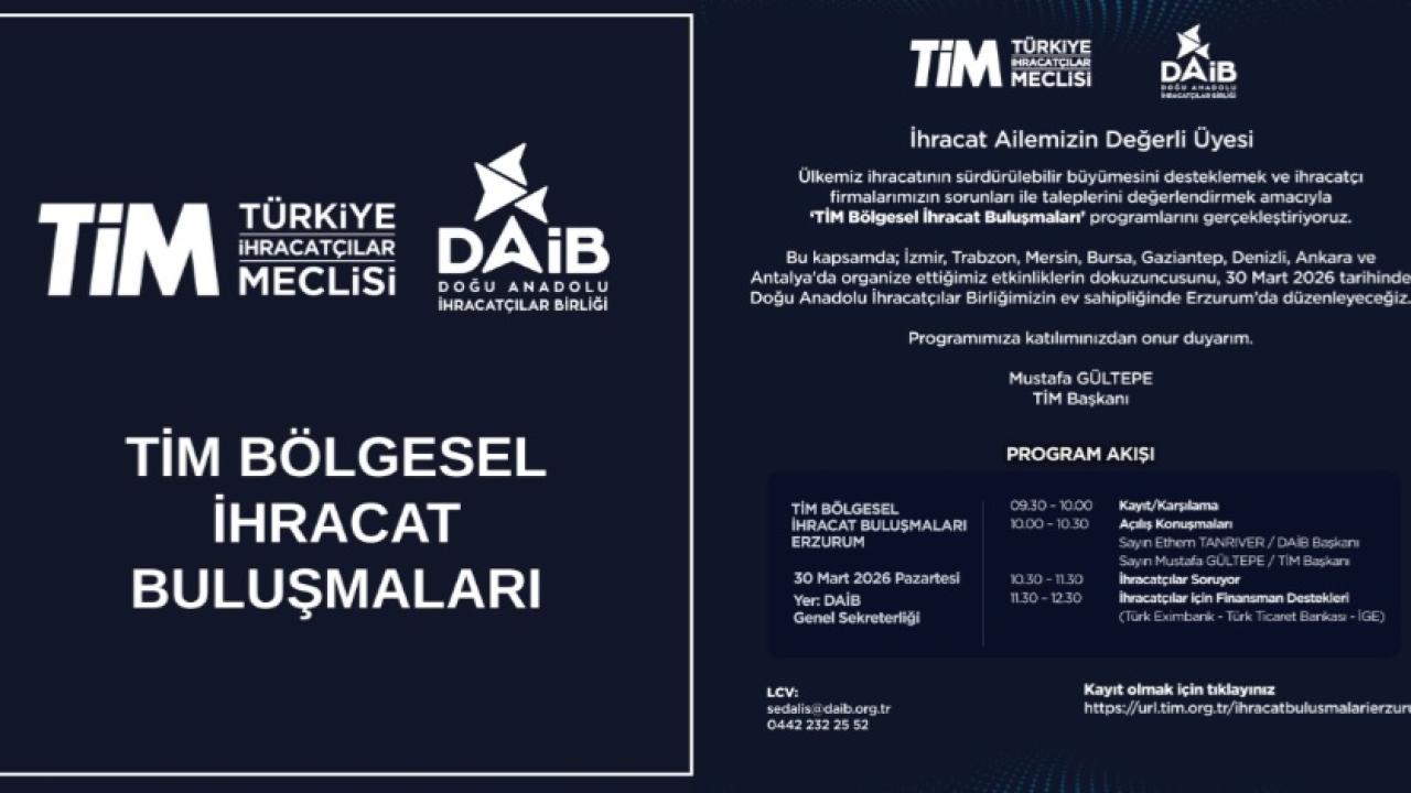 İhracatçılar Erzurum’da Bir Araya Geliyor