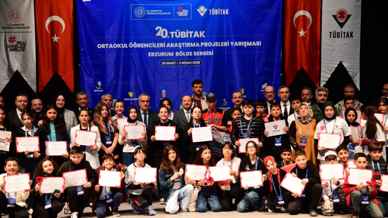 Erzurum, TÜBİTAK Ortaokul Proje Yarışması’nda Bölge Birincisi Oldu